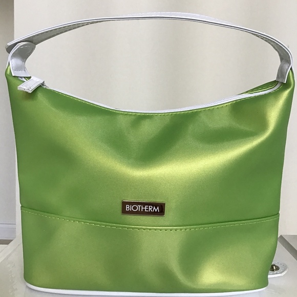 Biotherm bright green/white cosmetics bag - Picture 1 of 9